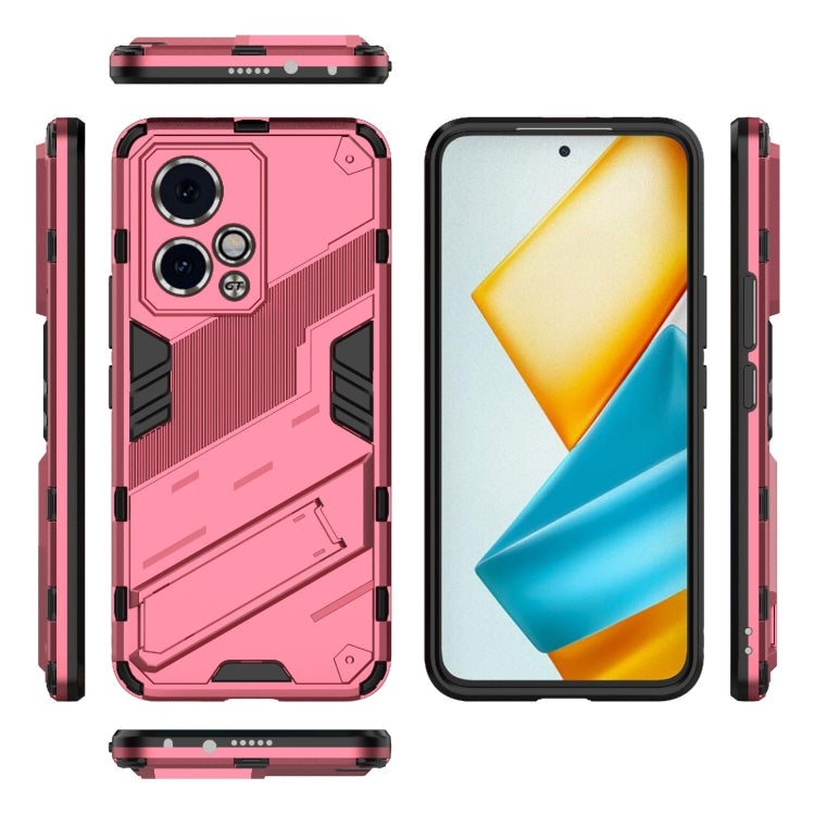 For Honor 90 GT 5G Punk Armor 2 in 1 PC + TPU Phone Case with Holder(Light Red)