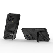 For Honor 200 Lite Global Punk Armor 2 in 1 PC + TPU Phone Case with Holder(Black)