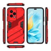 For Honor 200 Lite Global Punk Armor 2 in 1 PC + TPU Phone Case with Holder(Red)