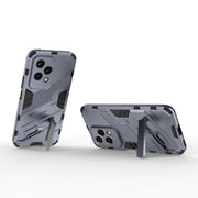 For Honor 200 Lite Global Punk Armor 2 in 1 PC + TPU Phone Case with Holder(Grey)