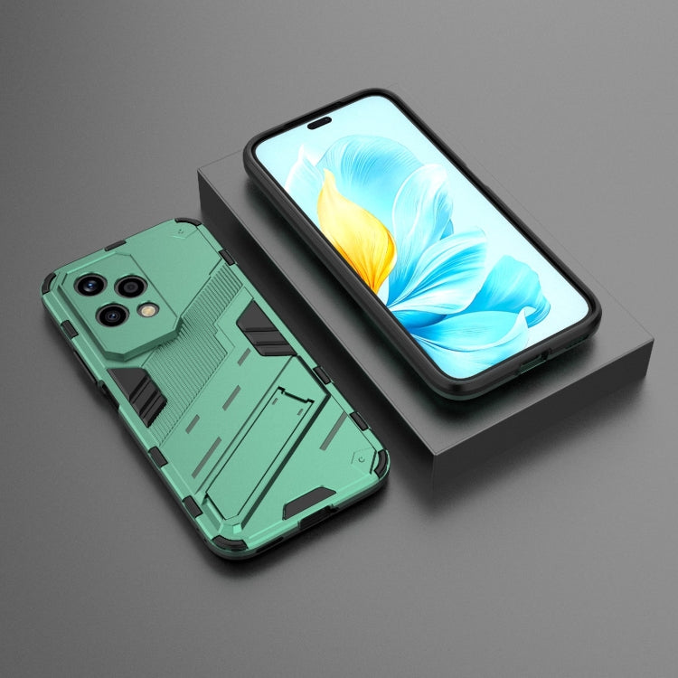 For Honor 200 Lite Global Punk Armor 2 in 1 PC + TPU Phone Case with Holder(Green)