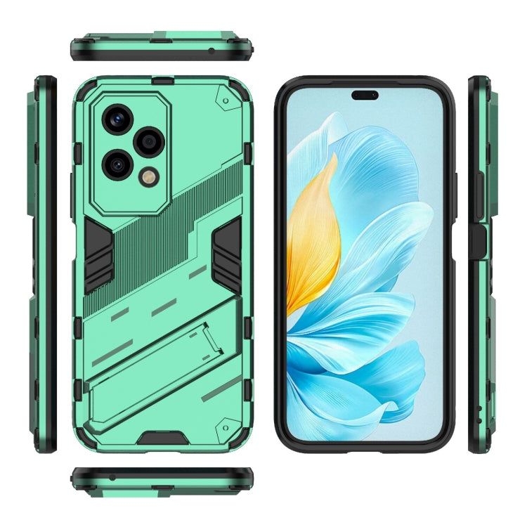 For Honor 200 Lite Global Punk Armor 2 in 1 PC + TPU Phone Case with Holder(Green)