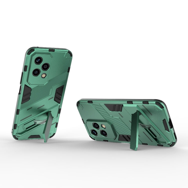 For Honor 200 Lite Global Punk Armor 2 in 1 PC + TPU Phone Case with Holder(Green)