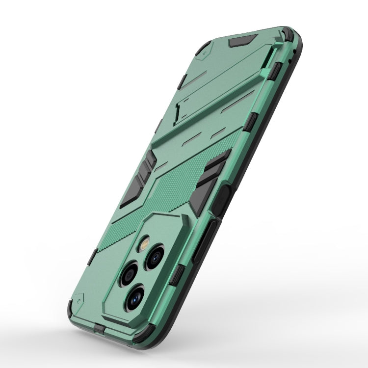 For Honor 200 Lite Global Punk Armor 2 in 1 PC + TPU Phone Case with Holder(Green)