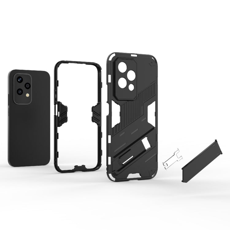 For Honor 200 Lite Global Punk Armor 2 in 1 PC + TPU Phone Case with Holder(Green)