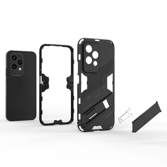 For Honor 200 Lite Global Punk Armor 2 in 1 PC + TPU Phone Case with Holder(Green)