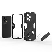 For Honor 200 Lite Global Punk Armor 2 in 1 PC + TPU Phone Case with Holder(White)
