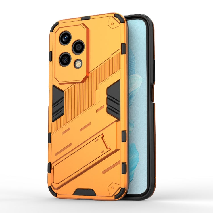For Honor 200 Lite Global Punk Armor 2 in 1 PC + TPU Phone Case with Holder(Orange)