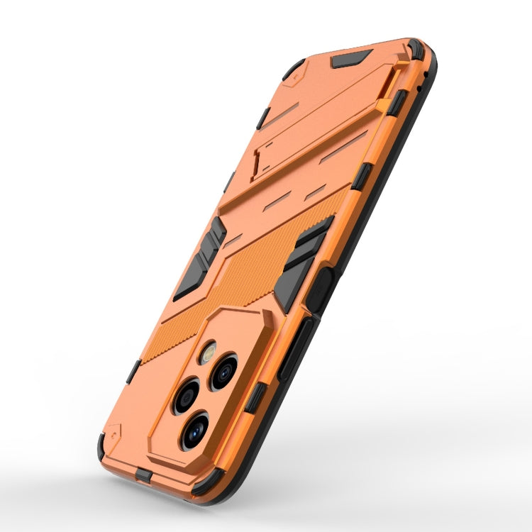 For Honor 200 Lite Global Punk Armor 2 in 1 PC + TPU Phone Case with Holder(Orange)