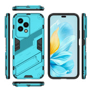 For Honor 200 Lite Global Punk Armor 2 in 1 PC + TPU Phone Case with Holder(Blue)