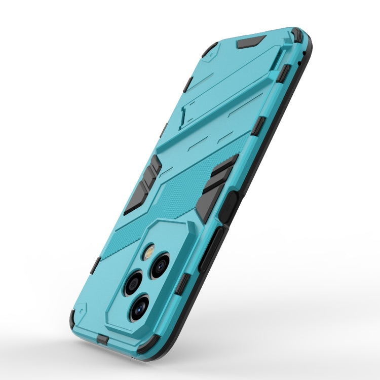 For Honor 200 Lite Global Punk Armor 2 in 1 PC + TPU Phone Case with Holder(Blue)