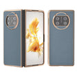 For Huawei Mate X3 Genuine Leather Mino Series Nano Plating Phone Case(Blue) - Huawei Cases by PMC TechLife | Online Shopping South Africa | PMC TechLife | Buy Now Pay Later Mobicred