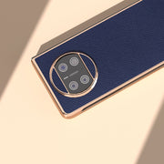For Huawei Mate X3 Genuine Leather Mino Series Nano Plating Phone Case(Royal Blue)