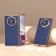 For Huawei Mate X5 Genuine Leather Mino Series Nano Plating Phone Case(Royal Blue)