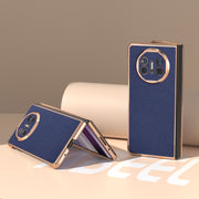 For Huawei Mate X5 Genuine Leather Mino Series Nano Plating Phone Case(Royal Blue)