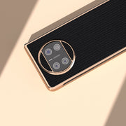 For Huawei Mate X3 Genuine Leather Luxury Series Nano Plating Phone Case(Black)