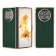For Huawei Mate X3 Genuine Leather Luxury Series Nano Plating Phone Case(Dark Green) - Huawei Cases by PMC TechLife | Online Shopping South Africa | PMC TechLife | Buy Now Pay Later Mobicred