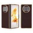 For Huawei Mate X3 Genuine Leather Luxury Series Nano Plating Phone Case(Coffee) - Huawei Cases by PMC TechLife | Online Shopping South Africa | PMC TechLife | Buy Now Pay Later Mobicred