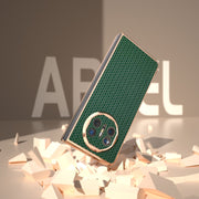 For Huawei Mate X5 Genuine Leather Luxury Series Nano Plating Phone Case(Dark Green)
