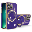 For iPhone 13 Pro Max Multifunction Electroplating MagSafe Holder Phone Case(Dark Purple) - free shipping - PMC TechLife - Order now!