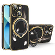 For iPhone 13 Multifunction Electroplating MagSafe Holder Phone Case(Black) - iPhone 13 Cases by PMC TechLife | Online Shopping South Africa | PMC TechLife