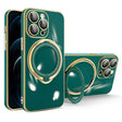 For iPhone 12 Pro Multifunction Electroplating MagSafe Holder Phone Case(Dark Green) - free shipping - PMC TechLife - Order now!