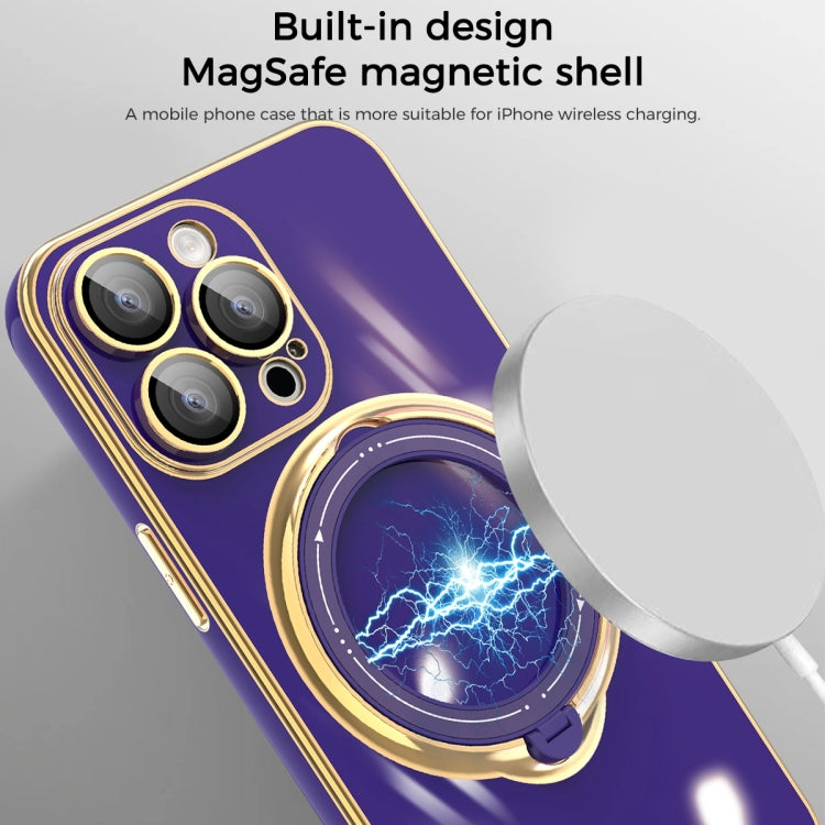 For iPhone XS Max Multifunction Electroplating MagSafe Holder Phone Case(White)