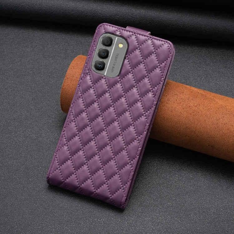 For Nokia G310 Diamond Lattice Vertical Flip Leather Phone Case(Dark Purple)