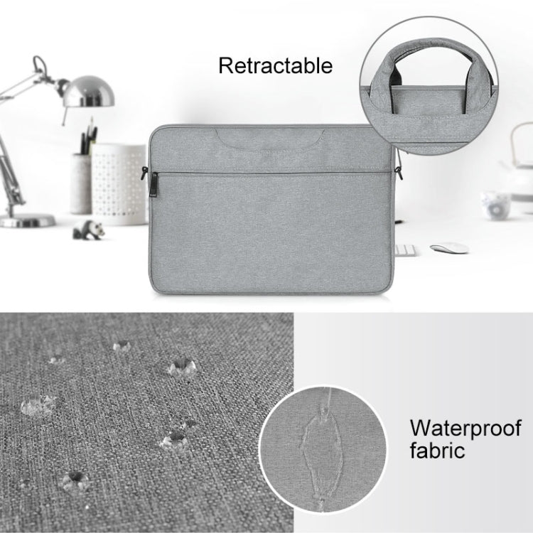 For 13.3 inch ST01S Water-resistant Oxford Laptop Diagonal Shoulder Handbag(Light Grey)