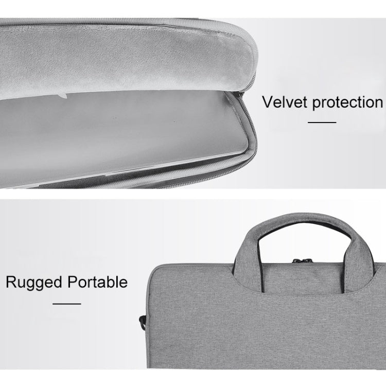 For 13.3 inch ST01S Water-resistant Oxford Laptop Diagonal Shoulder Handbag(Light Grey)