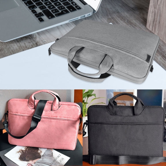 For 13.3 inch ST01S Water-resistant Oxford Laptop Diagonal Shoulder Handbag(Light Grey)