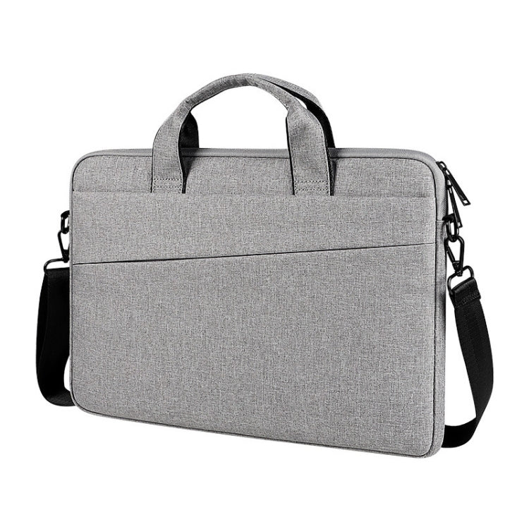 For 14.1 inch ST01S Water-resistant Oxford Laptop Diagonal Shoulder Handbag(Light Grey)