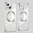 For iPhone 15 Plus Lens Protector MagSafe Electroplated Phone Case(Silver) - iPhone 15 Plus Cases by PMC TechLife | Online Shopping South Africa | PMC TechLife