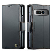 For Google Pixel Fold CaseMe 023 Butterfly Buckle Litchi Texture RFID Anti-theft Leather Phone Case(Black)