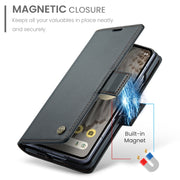For Google Pixel Fold CaseMe 023 Butterfly Buckle Litchi Texture RFID Anti-theft Leather Phone Case(Black)