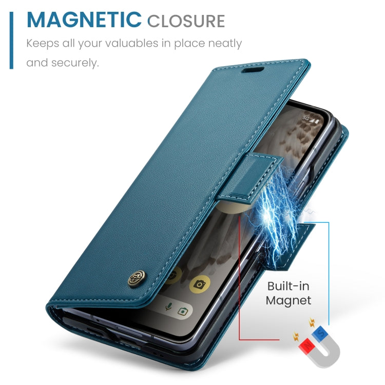 For Google Pixel Fold CaseMe 023 Butterfly Buckle Litchi Texture RFID Anti-theft Leather Phone Case(Blue)
