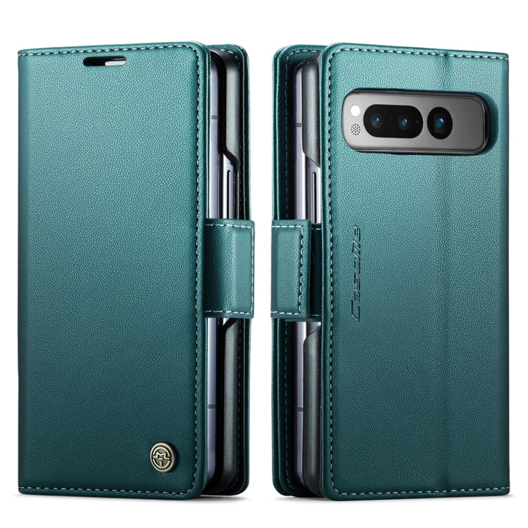 For Google Pixel Fold CaseMe 023 Butterfly Buckle Litchi Texture RFID Anti-theft Leather Phone Case(Pearly Blue)