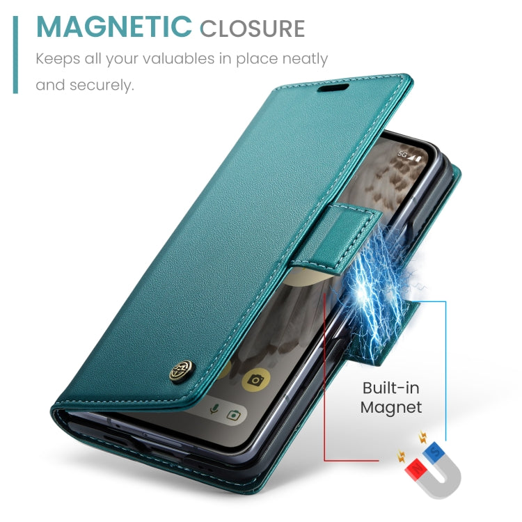 For Google Pixel Fold CaseMe 023 Butterfly Buckle Litchi Texture RFID Anti-theft Leather Phone Case(Pearly Blue)