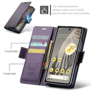 For Google Pixel Fold CaseMe 023 Butterfly Buckle Litchi Texture RFID Anti-theft Leather Phone Case(Pearly Purple)