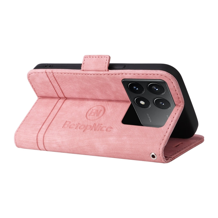 For Xiaomi Redmi K70 / K70 Pro 5G BETOPNICE Dual-side Buckle Leather Phone Case(Pink)