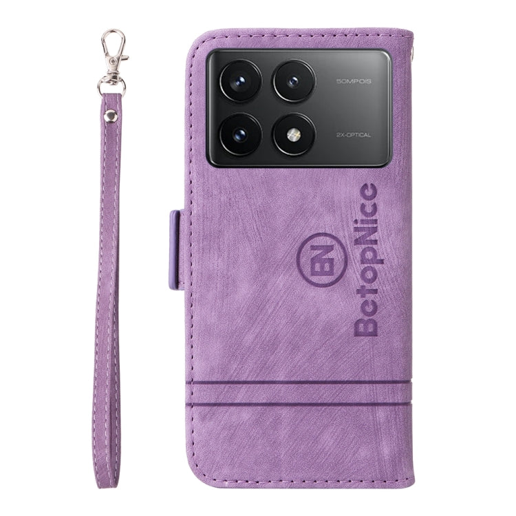 For Xiaomi Redmi K70 / K70 Pro 5G BETOPNICE Dual-side Buckle Leather Phone Case(Purple)