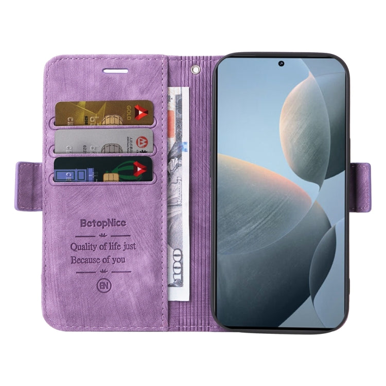 For Xiaomi Redmi K70 / K70 Pro 5G BETOPNICE Dual-side Buckle Leather Phone Case(Purple)