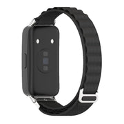 For Huawei Band 8 / 9 / 10 Mijobs Nylon Breathable Watch Band(Black+Silver)