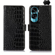 For Honor 90 Lite 5G / X50i Crocodile Top Layer Cowhide Leather Phone Case(Black) - Honor Cases by PMC TechLife | Online Shopping South Africa | PMC TechLife | Buy Now Pay Later Mobicred