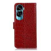 For Honor 90 Lite 5G / X50i Crocodile Top Layer Cowhide Leather Phone Case(Red)