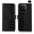 For Honor Play 60 Plus / 200 Smart Crocodile Top Layer Cowhide Leather Phone Case(Black) - Honor Cases by PMC TechLife | Online Shopping South Africa | PMC TechLife | Buy Now Pay Later Mobicred