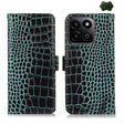 For Honor Play 60 Plus / 200 Smart Crocodile Top Layer Cowhide Leather Phone Case(Green) - Honor Cases by PMC TechLife | Online Shopping South Africa | PMC TechLife | Buy Now Pay Later Mobicred