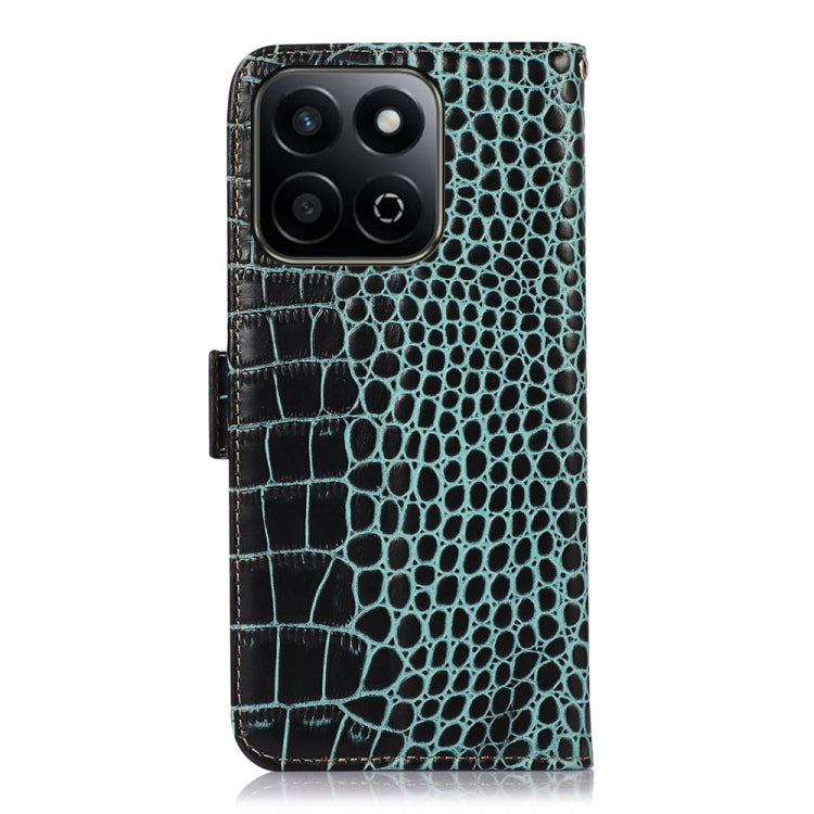 For Honor Play 60 Plus / 200 Smart Crocodile Top Layer Cowhide Leather Phone Case(Green)