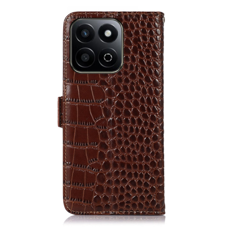 For Honor Play 60 Plus / 200 Smart Crocodile Top Layer Cowhide Leather Phone Case(Brown)
