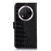 For Honor X9c 5G Global Crocodile Top Layer Cowhide Leather Phone Case(Black)